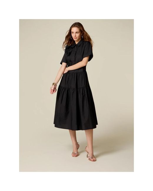 Midi Dresses Oltre en coloris Black