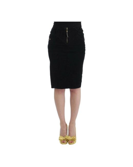 Roberto Cavalli Black Pencil Skirts
