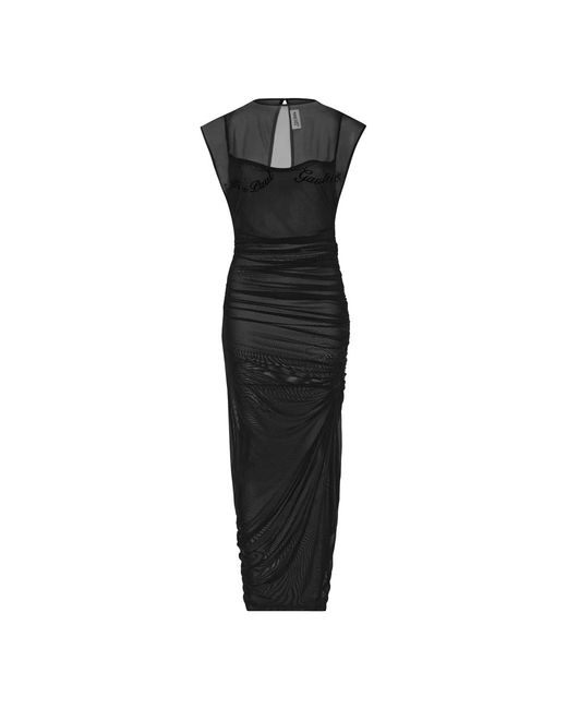 Jean Paul Gaultier Black Schwarzes kleid mit ausschnitt am rücken