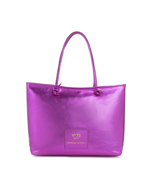 V73 Purple Tote Bags