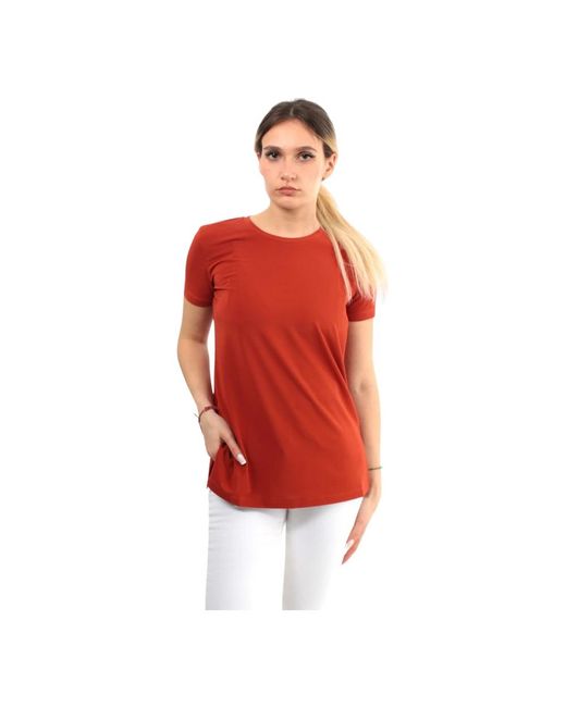 Max Mara Red Terracotta t-shirt mit rundhalsausschnitt