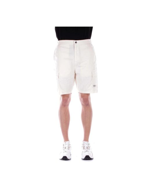 Crema shorts zip bottone tasche di Barbour in Natural da Uomo