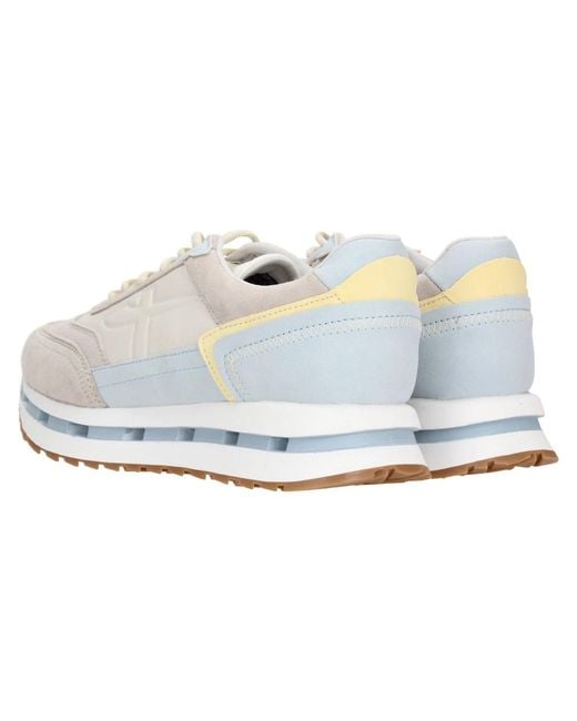 Tamaris White Trendige braune sneakers mit grauen und blauen akzenten