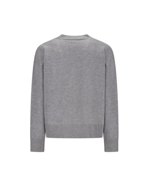 AMI Truien & Vesten ,Grijs ,Wol Adc Cardigan in het Gray