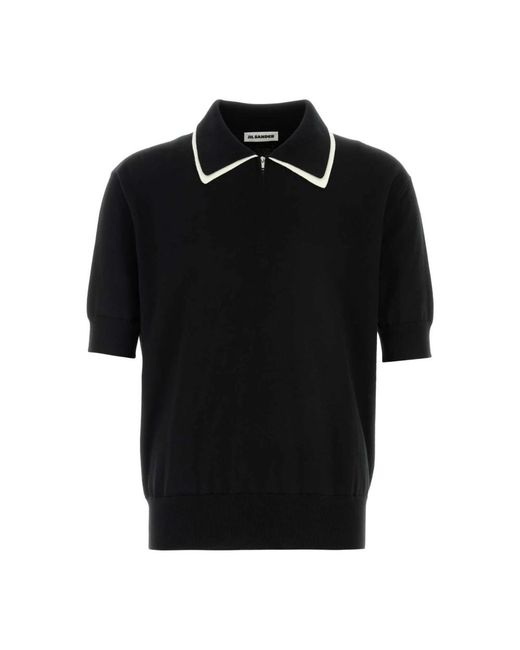 Jil Sander Polo Met Ritssluiting in het Black voor heren