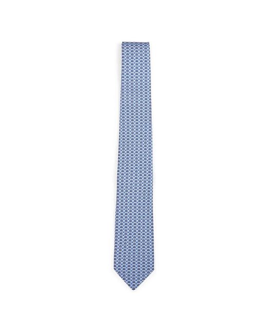 Ferragamo Accessoires ,Blauw ,Gancini Print Tie in het Blue voor heren