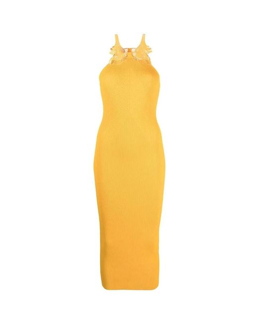Midi Dresses Self-Portrait de color Yellow