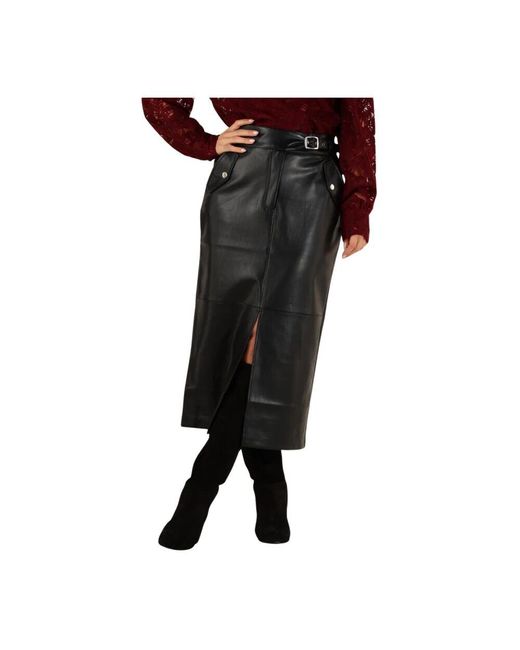 Aaiko Black Eleganter Schwarzer Midirock