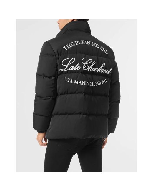Philipp Plein Jassen ,Zwart ,Nylon Nylon Puffer Jacket Late Checkout in het Black voor heren