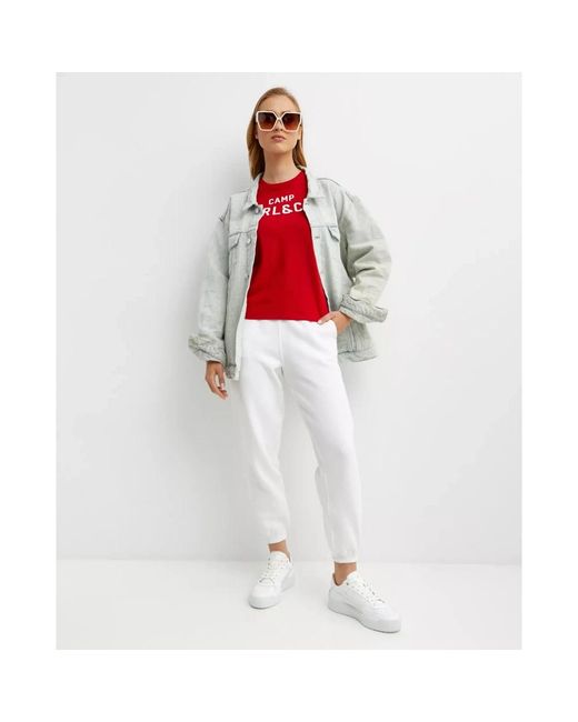 Ralph Lauren Logo Katoen Fleece Joggingbroek in het White