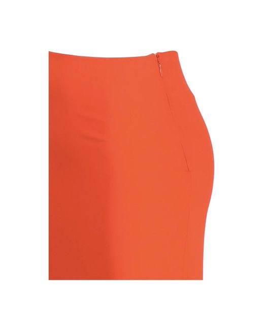 ANDAMANE Rokken ,Oranje ,Oranje Zijden Asymmetrische Midi Rok in het Orange