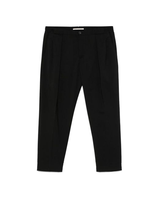 BRIGLIA Black Cropped Trousers for men