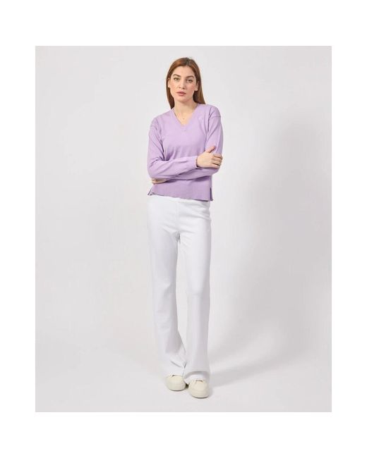 K-Way Purple Lila Baumwollpullover Crop Line