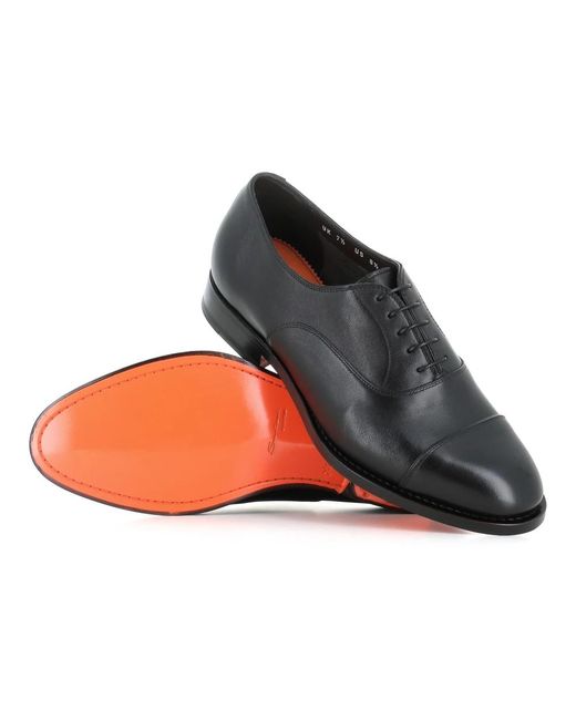 Santoni Black Dress Shoes for men