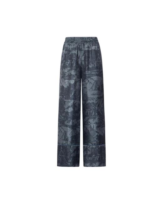 Pierre Louis Mascia Blue Wide Trousers