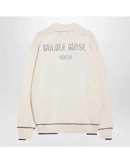 Golden Goose Deluxe Brand White Polo Shirts for men