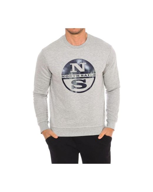 North Sails Gerippter Rundhalsausschnitt Pullover in Gray für Herren