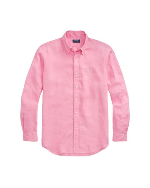 Polo Ralph Lauren Rosa langarm sportshirt in Pink für Herren
