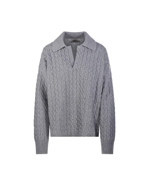 V-Neck Knitwear AMI en coloris Gray
