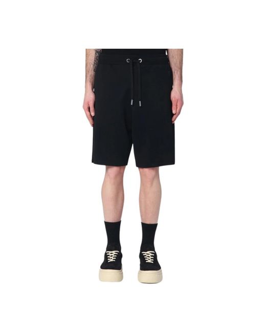 AMI Korte Broeken ,Zwart ,Katoen Zwarte Hart Shorts Minimalistische Stijl in het Black voor heren