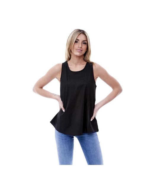 Alpha Studio Tops ,Zwart Jersey Tanktop in het Black