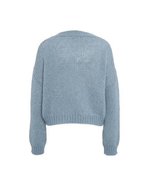 Roberto Collina Blue V-Neck Knitwear