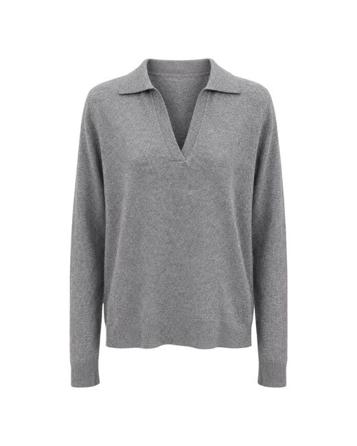 Kangra Gray V-Neck Knitwear