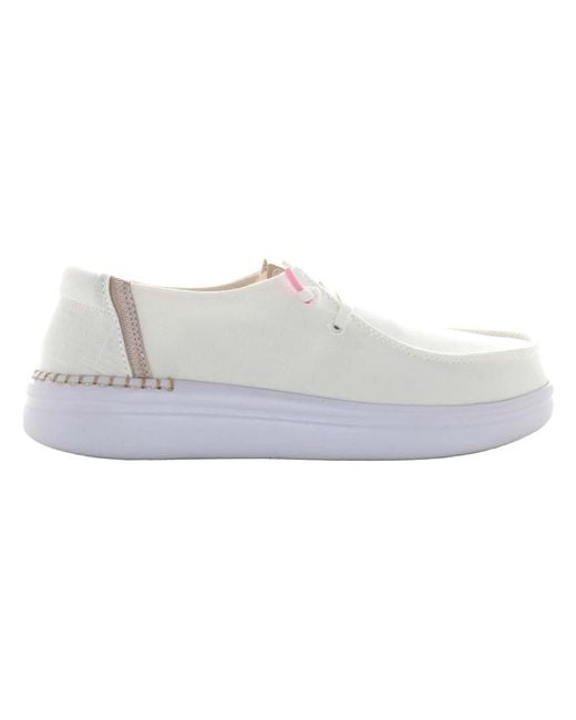HeyDude White Laced Shoes