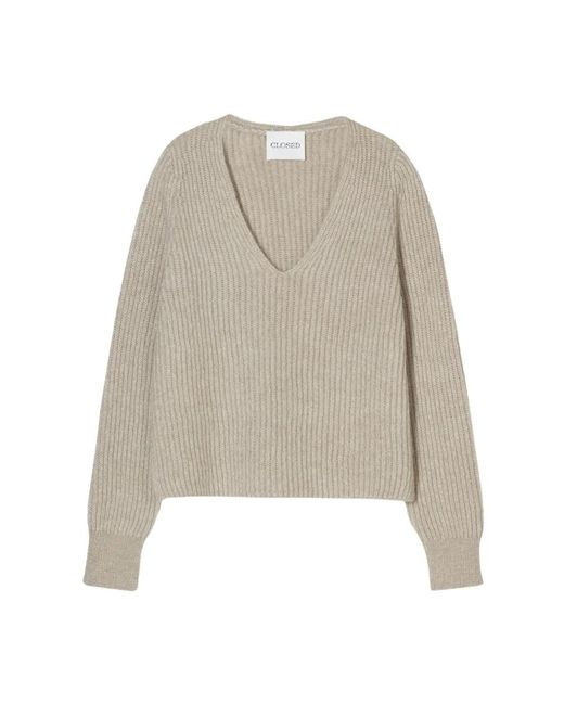Closed Natural V-Neck Knitwear