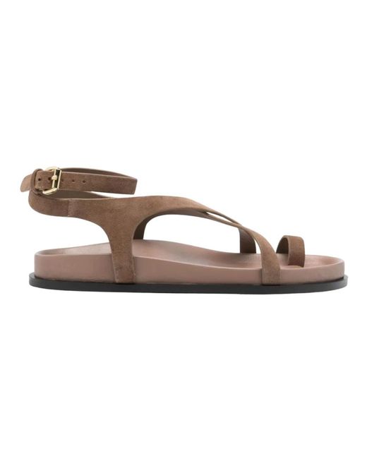 A.Emery Brown Flat Sandals
