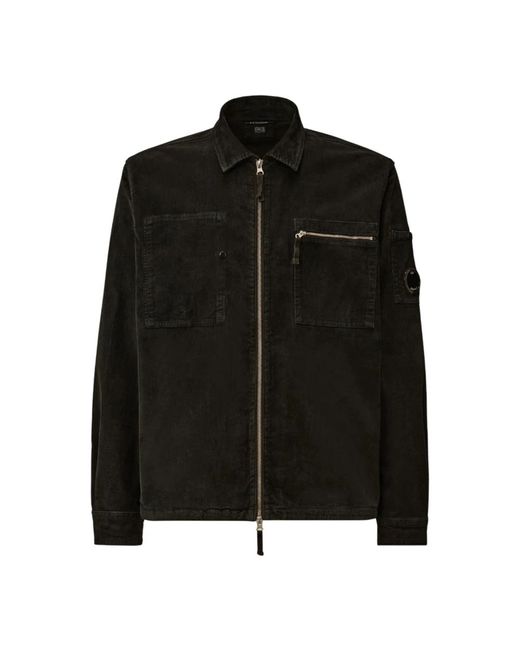 C P Company Zwarte Zip-Up Shirt Met Zakken in het Black voor heren
