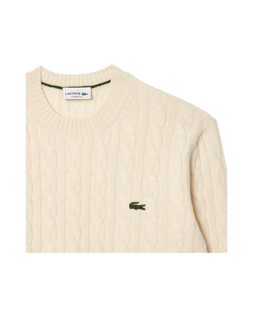 Lacoste Natural Round-Neck Knitwear for men