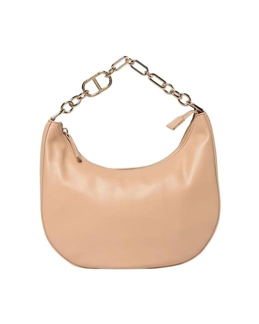 Twinset Natural Elegante Schultertasche Mit Strukturiertem Finish