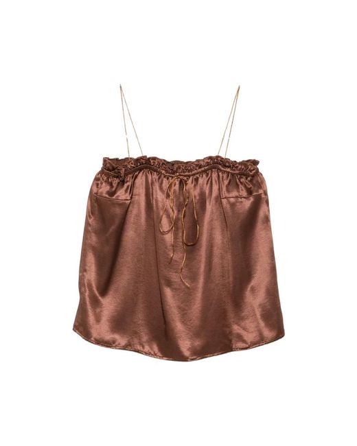 THE NINA STUDIO Brown Sleeveless Tops