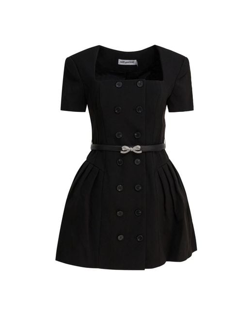 Self-Portrait Black Short Dresses