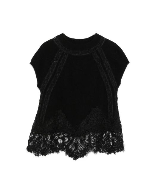 Ermanno Scervino Black Sleeveless Tops