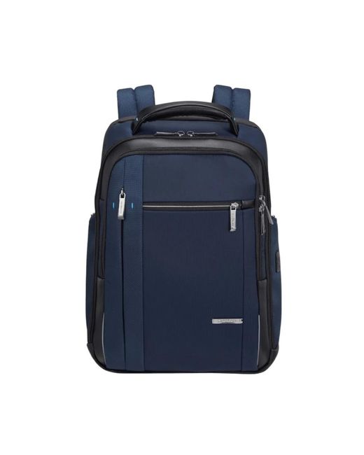 Samsonite Tassen ,Blauw ,Polyester Uitbreidbare Zakelijke Rugzak Met Usb-Poort in het Blue