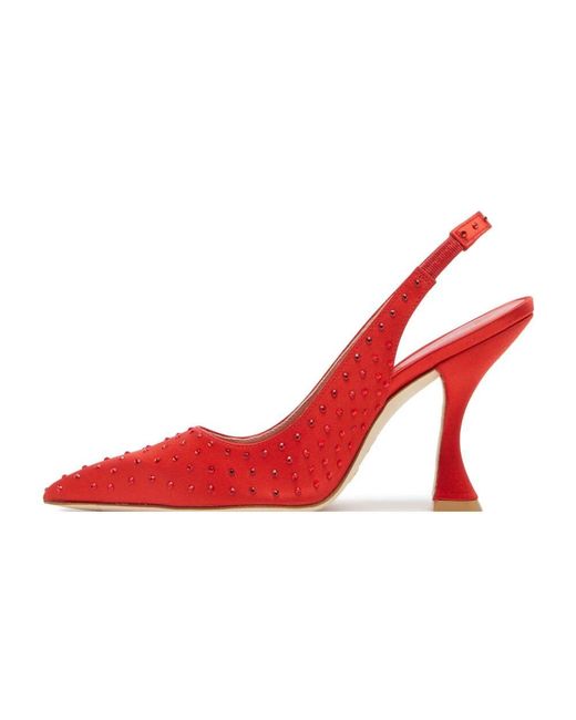 Stuart Weitzman Red Glam Xcurve 100 Slingback Pumps