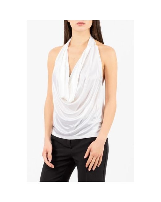 Elisabetta Franchi White Sleeveless Tops