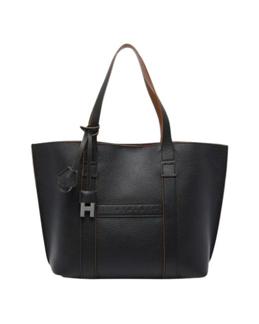 Hogan Small Script Shopping Bag in het Black