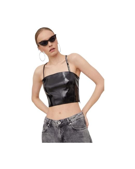 Karl Lagerfeld Gray Sleeveless Tops