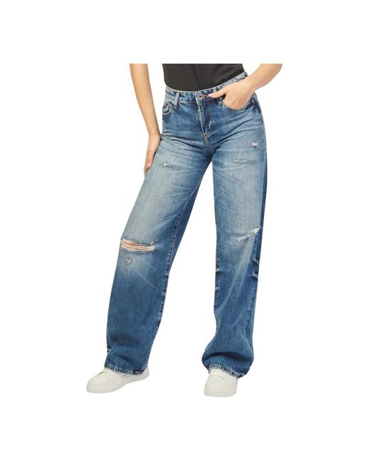 Armani Exchange Blue Loose-Fit Jeans