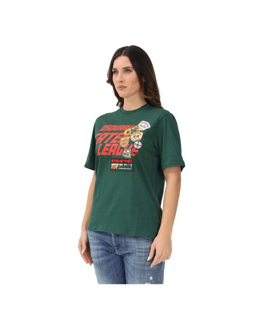 DSquared² Tops ,Groen ,T-Shirt Met Korte Mouwen in het Green