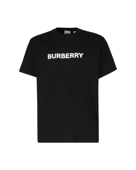 Burberry Schwarzes logo-print-baumwoll-t-shirt in Black für Herren