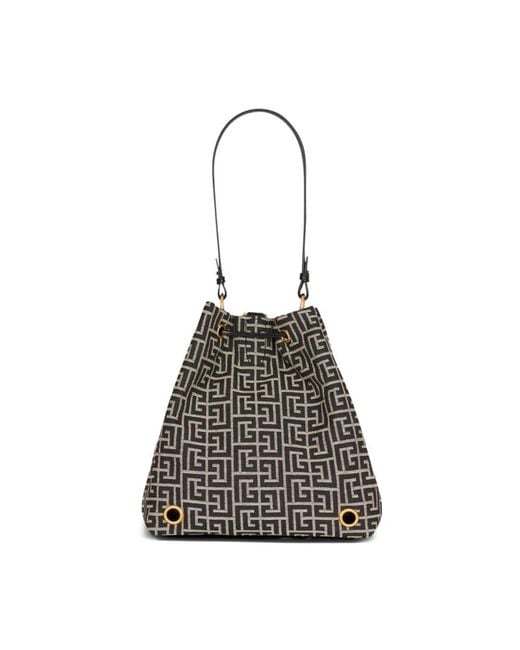 Balmain Black Bucket Bags