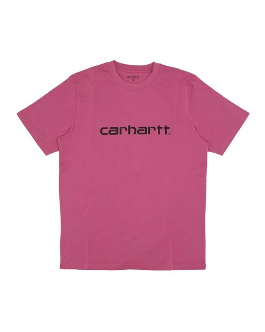 Carhartt Magenta/schwarz streetwear tee in Pink für Herren