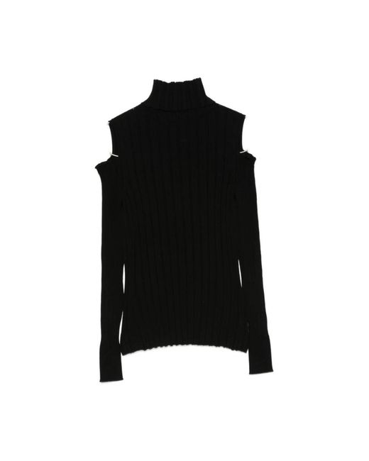 D.exterior Black Turtlenecks