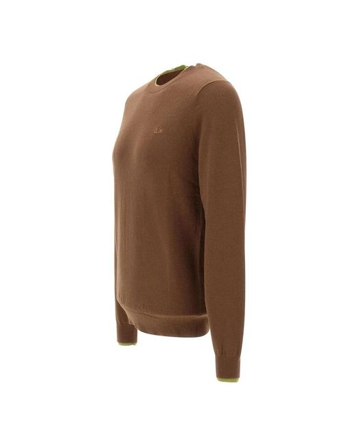 Sun 68 Brown Round-Neck Knitwear for men