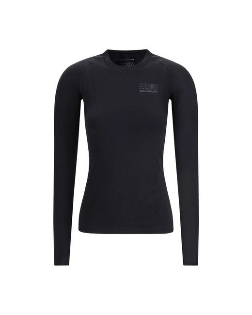 MM6 by Maison Margiela Blue Long Sleeve T-Shirts