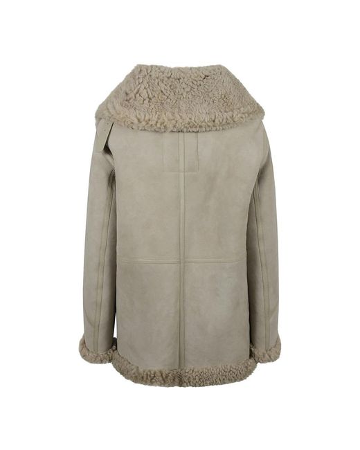 Burberry Gray Faux Fur & Shearling Jackets